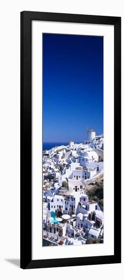 Aerial View of Houses in a Town, Oia, Santorini, Cyclades Islands, Greece-null-Framed Photographic Print