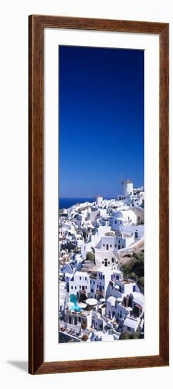 Aerial View of Houses in a Town, Oia, Santorini, Cyclades Islands, Greece-null-Framed Photographic Print