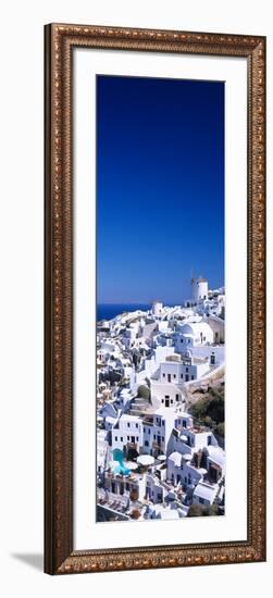 Aerial View of Houses in a Town, Oia, Santorini, Cyclades Islands, Greece-null-Framed Photographic Print