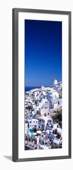 Aerial View of Houses in a Town, Oia, Santorini, Cyclades Islands, Greece-null-Framed Photographic Print