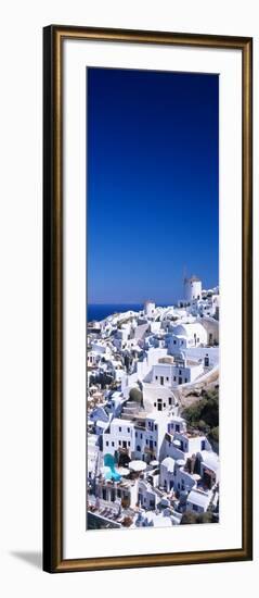 Aerial View of Houses in a Town, Oia, Santorini, Cyclades Islands, Greece-null-Framed Photographic Print