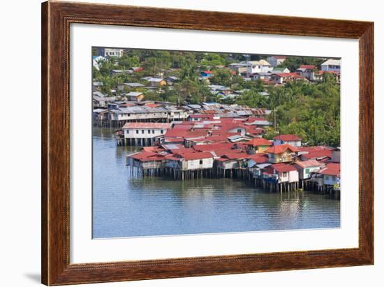 Aerial View of Houses on Stilts Along the Waterfront, Cebu City, Philippines-Keren Su-Framed Photographic Print