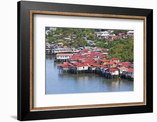 Aerial View of Houses on Stilts Along the Waterfront, Cebu City, Philippines-Keren Su-Framed Photographic Print