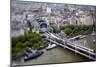 Aerial View of Hungerford Bridge over the Thames and Charing Cross Station, London-Felipe Rodriguez-Mounted Photographic Print