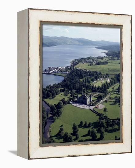 Aerial View of Inverary Castle and Loch Fyne, Inverary, Scotland, United Kingdom-Adam Woolfitt-Framed Premier Image Canvas