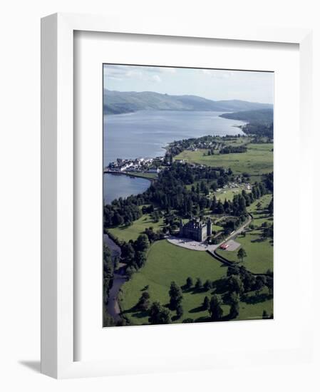 Aerial View of Inverary Castle and Loch Fyne, Inverary, Scotland, United Kingdom-Adam Woolfitt-Framed Photographic Print