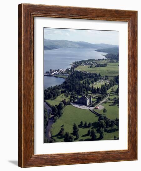 Aerial View of Inverary Castle and Loch Fyne, Inverary, Scotland, United Kingdom-Adam Woolfitt-Framed Photographic Print