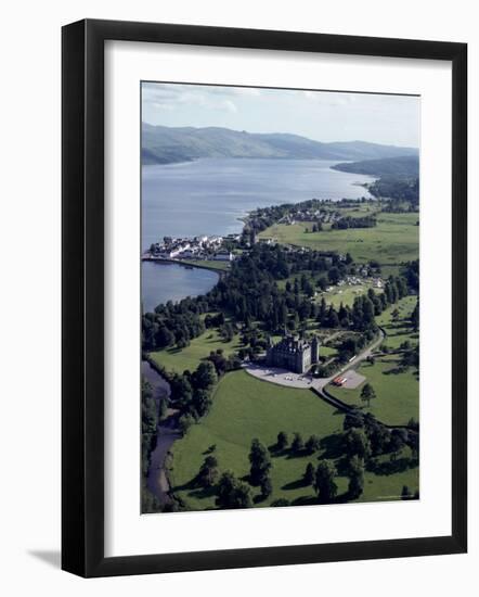 Aerial View of Inverary Castle and Loch Fyne, Inverary, Scotland, United Kingdom-Adam Woolfitt-Framed Photographic Print