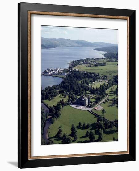 Aerial View of Inverary Castle and Loch Fyne, Inverary, Scotland, United Kingdom-Adam Woolfitt-Framed Photographic Print