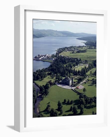 Aerial View of Inverary Castle and Loch Fyne, Inverary, Scotland, United Kingdom-Adam Woolfitt-Framed Photographic Print