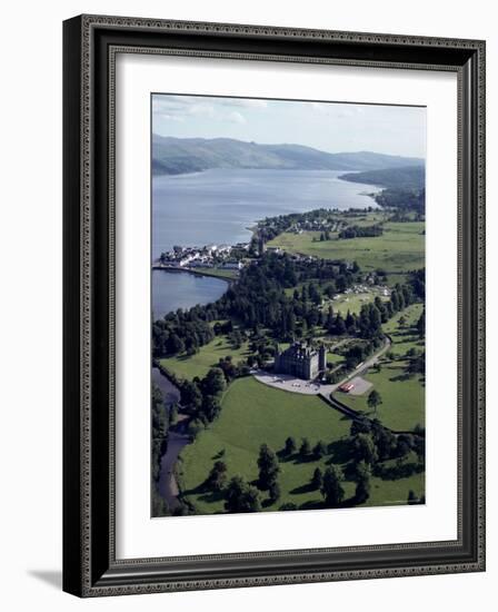 Aerial View of Inverary Castle and Loch Fyne, Inverary, Scotland, United Kingdom-Adam Woolfitt-Framed Photographic Print