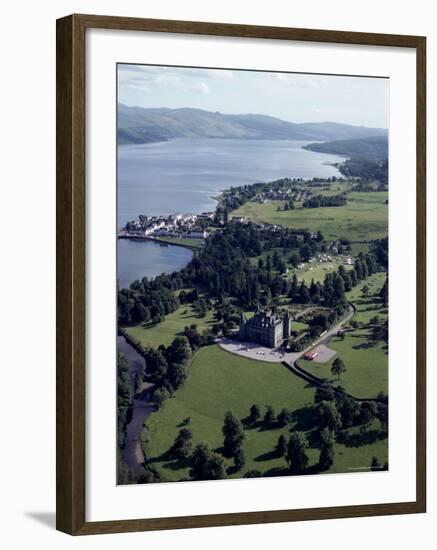 Aerial View of Inverary Castle and Loch Fyne, Inverary, Scotland, United Kingdom-Adam Woolfitt-Framed Photographic Print