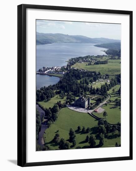 Aerial View of Inverary Castle and Loch Fyne, Inverary, Scotland, United Kingdom-Adam Woolfitt-Framed Photographic Print