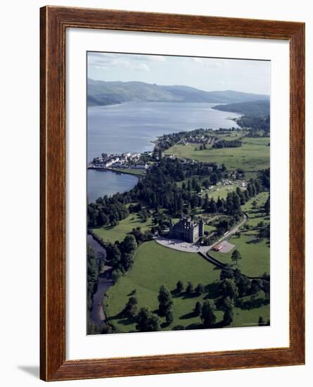 Aerial View of Inverary Castle and Loch Fyne, Inverary, Scotland, United Kingdom-Adam Woolfitt-Framed Photographic Print