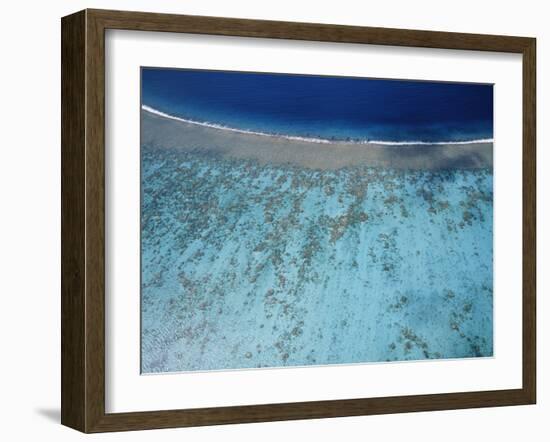 Aerial view of island, French Polynesia-Panoramic Images-Framed Photographic Print