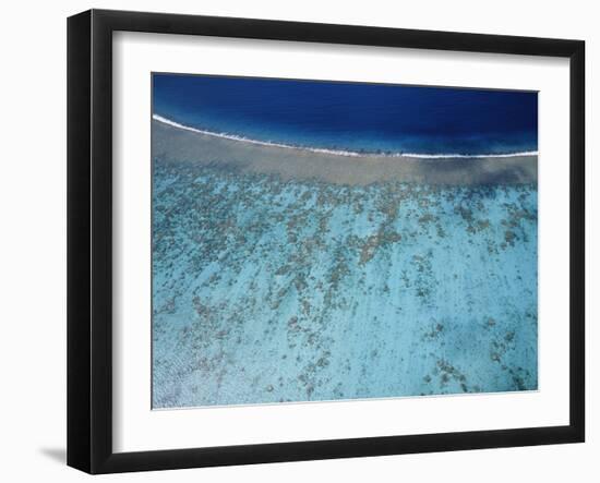 Aerial view of island, French Polynesia-Panoramic Images-Framed Photographic Print