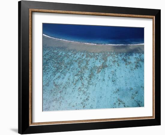 Aerial view of island, French Polynesia-Panoramic Images-Framed Photographic Print