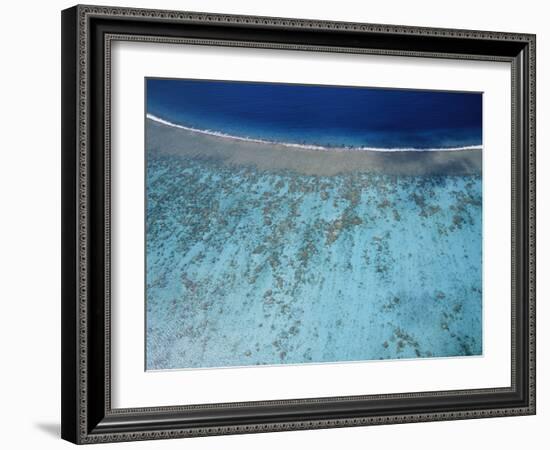 Aerial view of island, French Polynesia-Panoramic Images-Framed Photographic Print