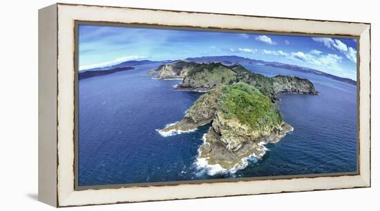 Aerial view of Islands, Bay of Islands, North Island, New Zealand-Panoramic Images-Framed Premier Image Canvas