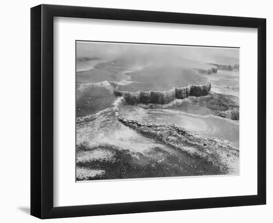 Aerial View Of "Jupiter Terrace-Fountain Geyser Pool Yellowstone NP" Wyoming 1933-1942-Ansel Adams-Framed Art Print