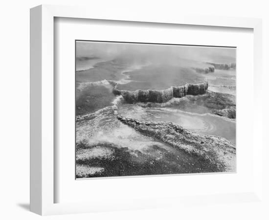 Aerial View Of "Jupiter Terrace-Fountain Geyser Pool Yellowstone NP" Wyoming 1933-1942-Ansel Adams-Framed Art Print