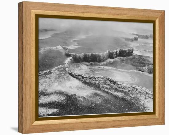 Aerial View Of "Jupiter Terrace-Fountain Geyser Pool Yellowstone NP" Wyoming 1933-1942-Ansel Adams-Framed Stretched Canvas