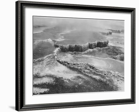 Aerial View Of "Jupiter Terrace-Fountain Geyser Pool Yellowstone NP" Wyoming 1933-1942-Ansel Adams-Framed Premium Giclee Print