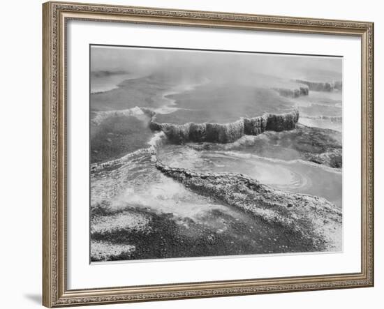 Aerial View Of "Jupiter Terrace-Fountain Geyser Pool Yellowstone NP" Wyoming 1933-1942-Ansel Adams-Framed Premium Giclee Print