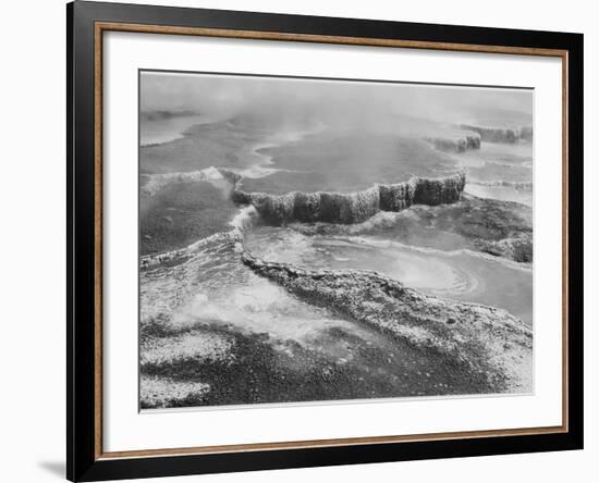 Aerial View Of "Jupiter Terrace-Fountain Geyser Pool Yellowstone NP" Wyoming 1933-1942-Ansel Adams-Framed Premium Giclee Print