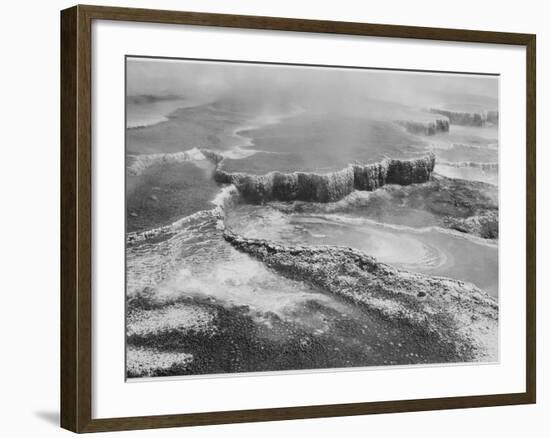 Aerial View Of "Jupiter Terrace-Fountain Geyser Pool Yellowstone NP" Wyoming 1933-1942-Ansel Adams-Framed Premium Giclee Print