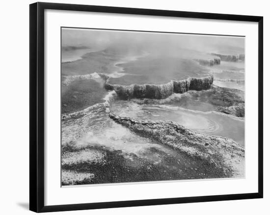 Aerial View Of "Jupiter Terrace-Fountain Geyser Pool Yellowstone NP" Wyoming 1933-1942-Ansel Adams-Framed Premium Giclee Print