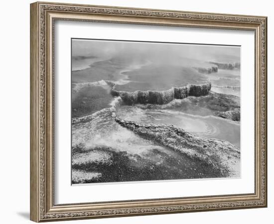 Aerial View Of "Jupiter Terrace-Fountain Geyser Pool Yellowstone NP" Wyoming 1933-1942-Ansel Adams-Framed Art Print