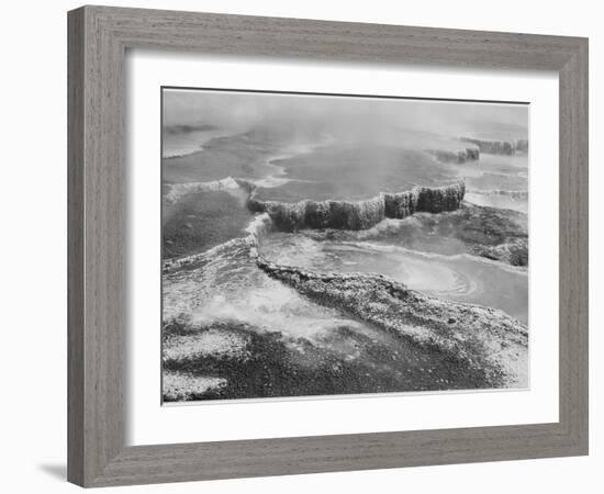 Aerial View Of "Jupiter Terrace-Fountain Geyser Pool Yellowstone NP" Wyoming 1933-1942-Ansel Adams-Framed Art Print