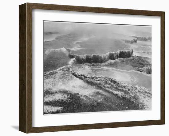 Aerial View Of "Jupiter Terrace-Fountain Geyser Pool Yellowstone NP" Wyoming 1933-1942-Ansel Adams-Framed Art Print