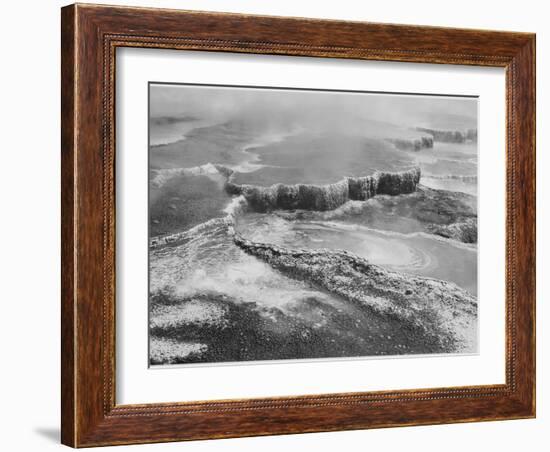 Aerial View Of "Jupiter Terrace-Fountain Geyser Pool Yellowstone NP" Wyoming 1933-1942-Ansel Adams-Framed Art Print