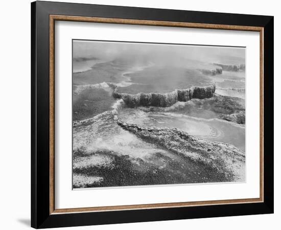 Aerial View Of "Jupiter Terrace-Fountain Geyser Pool Yellowstone NP" Wyoming 1933-1942-Ansel Adams-Framed Art Print