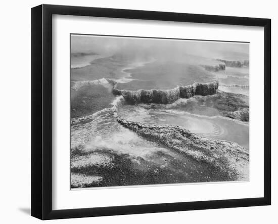 Aerial View Of "Jupiter Terrace-Fountain Geyser Pool Yellowstone NP" Wyoming 1933-1942-Ansel Adams-Framed Art Print