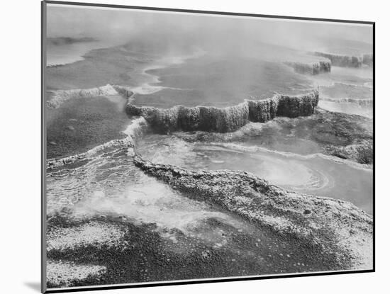 Aerial View Of "Jupiter Terrace-Fountain Geyser Pool Yellowstone NP" Wyoming 1933-1942-Ansel Adams-Mounted Art Print