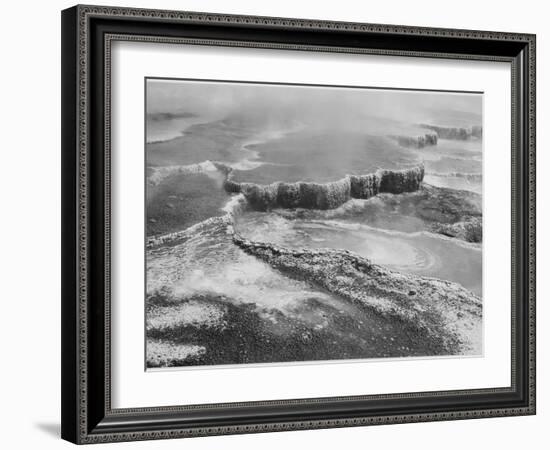 Aerial View Of "Jupiter Terrace-Fountain Geyser Pool Yellowstone NP" Wyoming 1933-1942-Ansel Adams-Framed Art Print