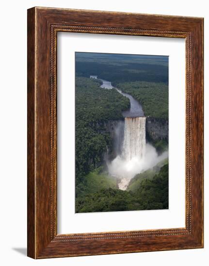 Aerial View of Kaieteur Falls and the Potaro River in Full Spate, Guyana, South America-Mick Baines & Maren Reichelt-Framed Photographic Print