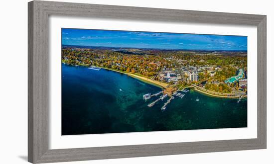 Aerial view of Lake Geneva, Walworth County, Wisconsin, USA-null-Framed Photographic Print