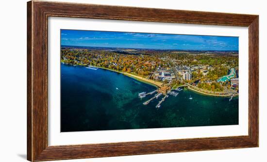 Aerial view of Lake Geneva, Walworth County, Wisconsin, USA-null-Framed Photographic Print