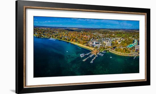 Aerial view of Lake Geneva, Walworth County, Wisconsin, USA-null-Framed Photographic Print