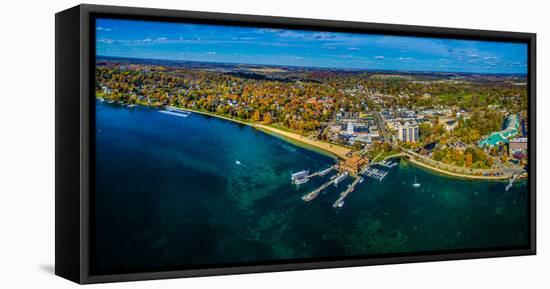 Aerial view of Lake Geneva, Walworth County, Wisconsin, USA-null-Framed Premier Image Canvas