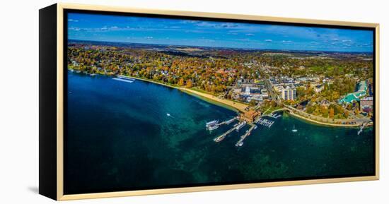 Aerial view of Lake Geneva, Walworth County, Wisconsin, USA-null-Framed Premier Image Canvas