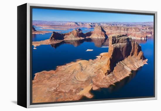 Aerial View of Lake Powell, Near Page, Arizona and the Utah Border, USA, February 2015-Juan Carlos Munoz-Framed Premier Image Canvas