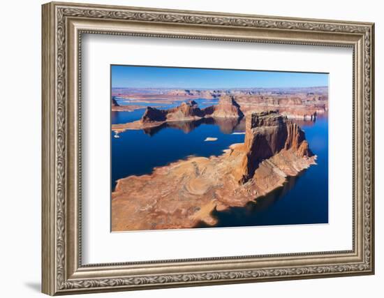 Aerial View of Lake Powell, Near Page, Arizona and the Utah Border, USA, February 2015-Juan Carlos Munoz-Framed Photographic Print