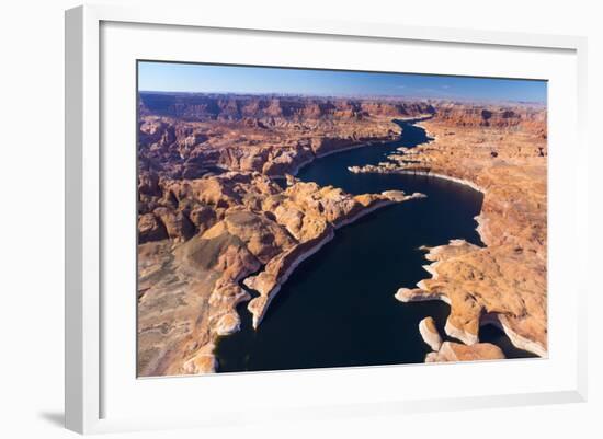 Aerial View of Lake Powell, Near Page, Arizona and the Utah Border, USA, February 2015-Juan Carlos Munoz-Framed Photographic Print