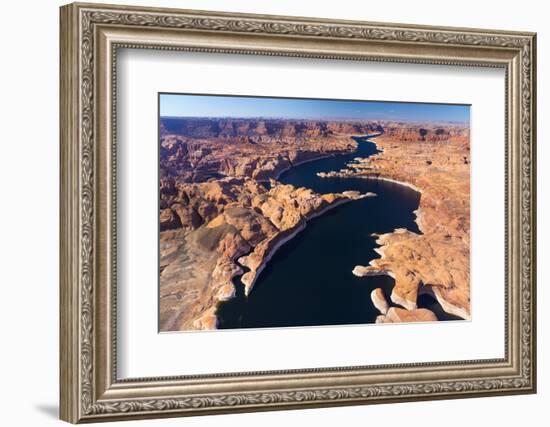 Aerial View of Lake Powell, Near Page, Arizona and the Utah Border, USA, February 2015-Juan Carlos Munoz-Framed Photographic Print