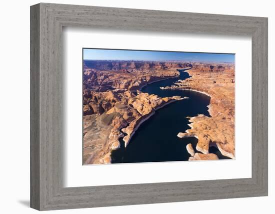 Aerial View of Lake Powell, Near Page, Arizona and the Utah Border, USA, February 2015-Juan Carlos Munoz-Framed Photographic Print